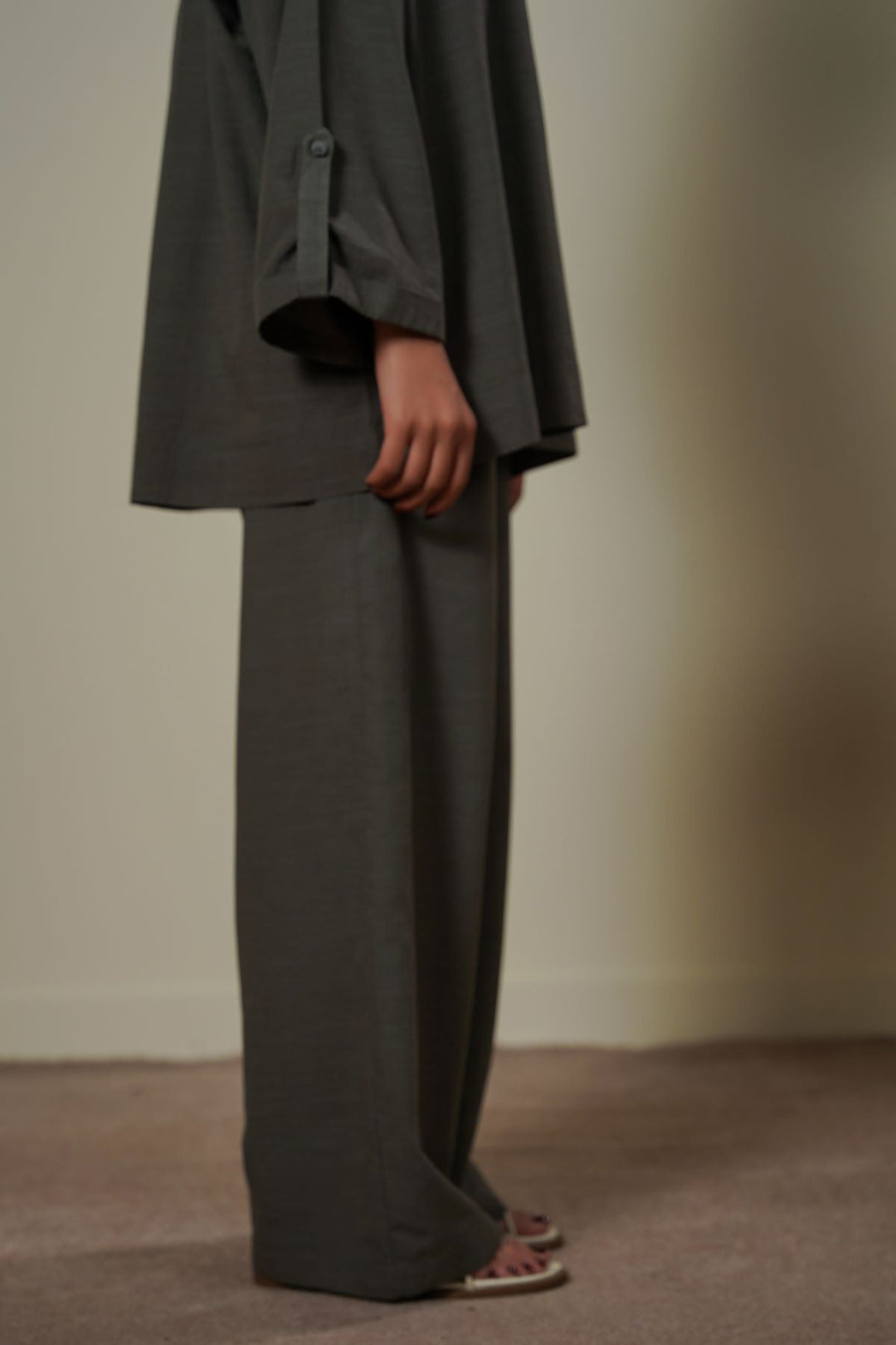 MOUSE GREY WIDE SUMMER PANTS