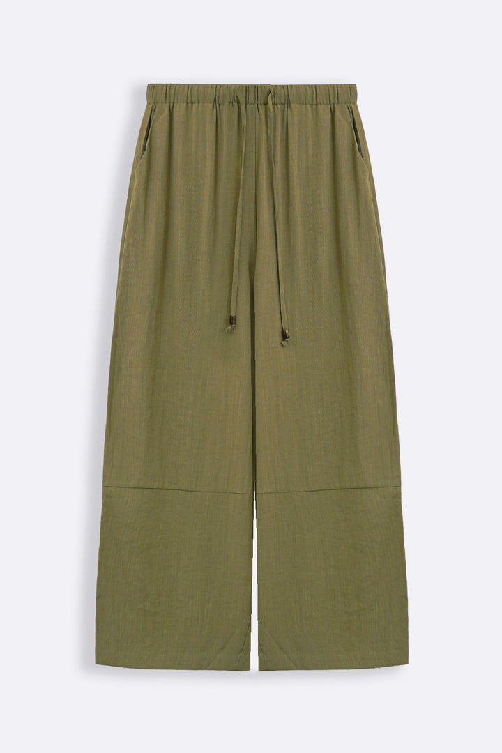 OLIVE CROPPED SAFARI PANTS