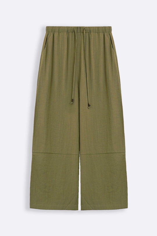 OLIVE CROPPED SAFARI PANTS