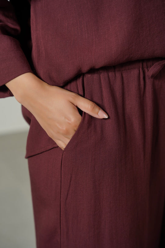 OX BLOOD CROPPED SAFARI PANTS
