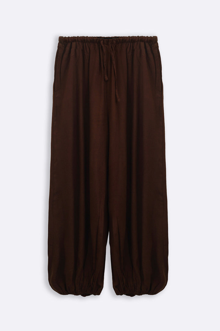 BROWN SLOUCHY HAREM PANTS
