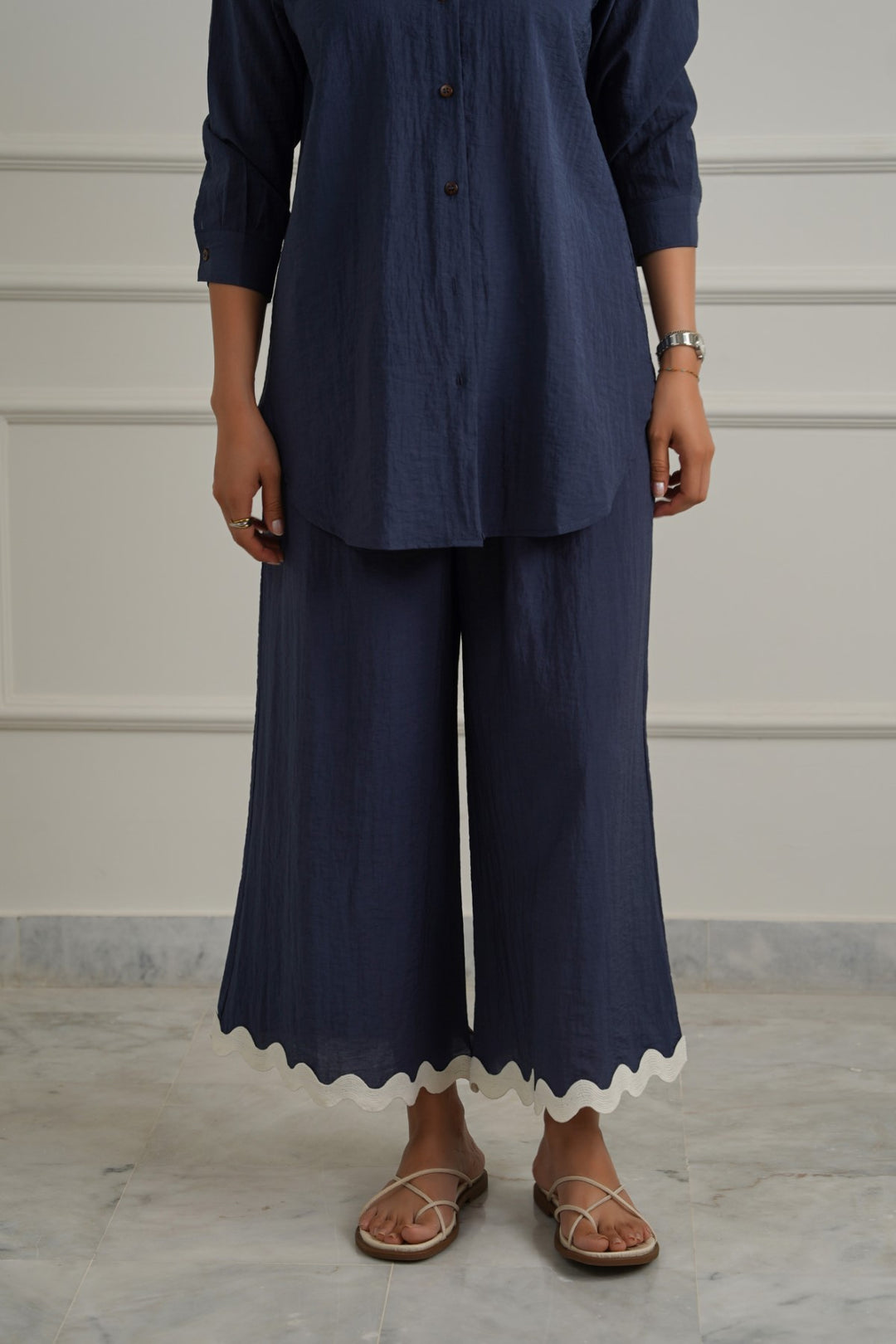 NAVY RIC RAC BREEZE CULOTTE