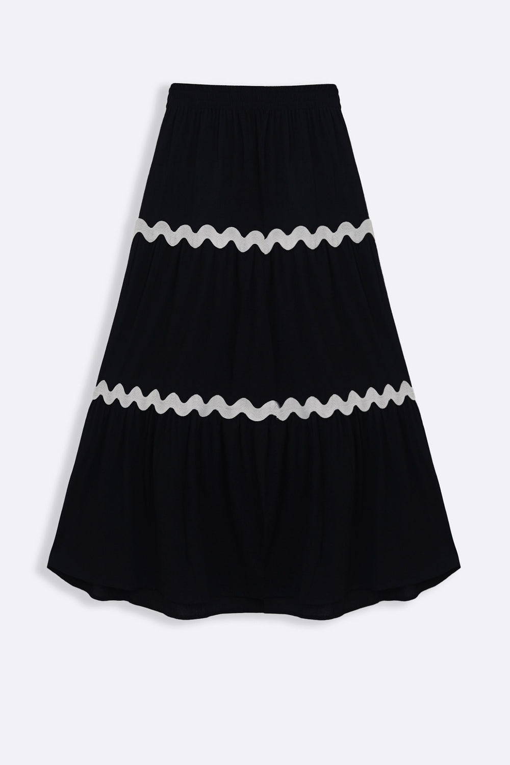 BLACK RIC RAC MAXI SKIRT