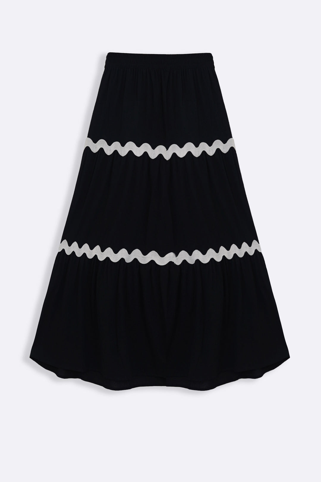 BLACK RIC RAC MAXI SKIRT
