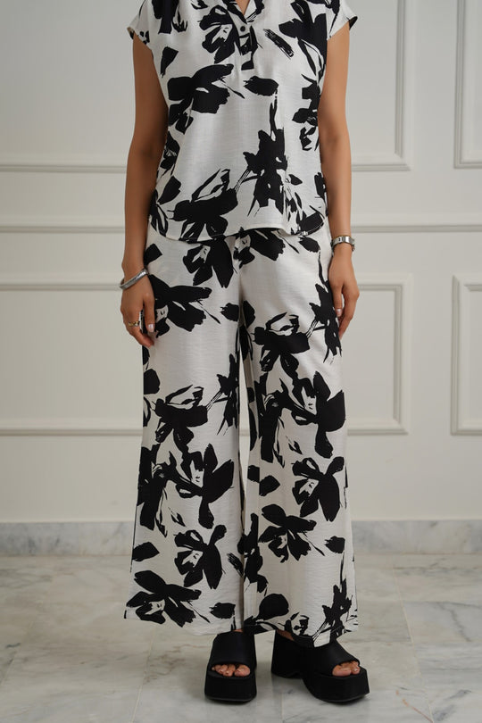 BLACK ABSTRACT RESORT PANTS