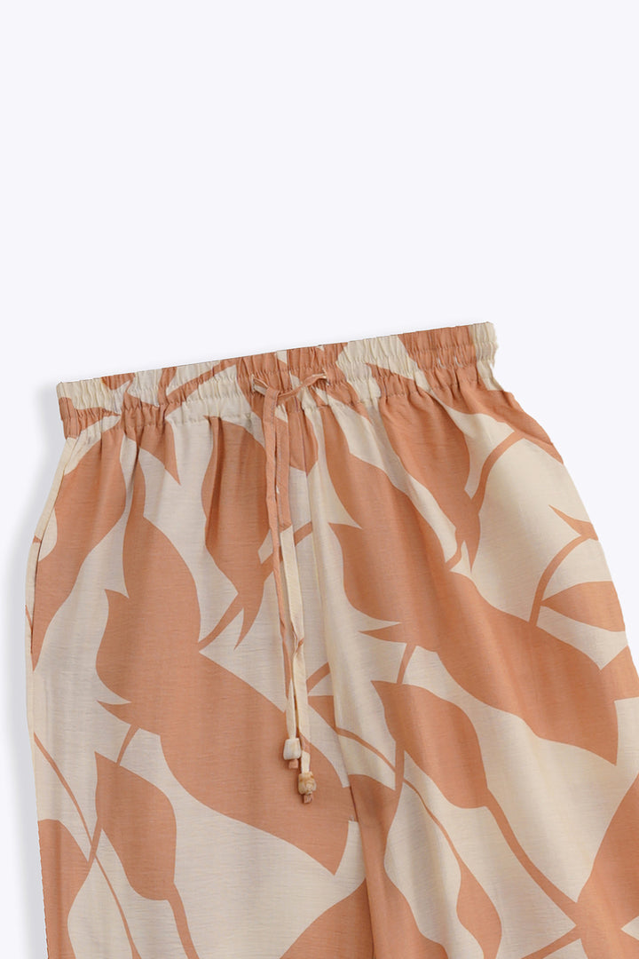 TEA PINK ABSTRACT RESORT PANTS