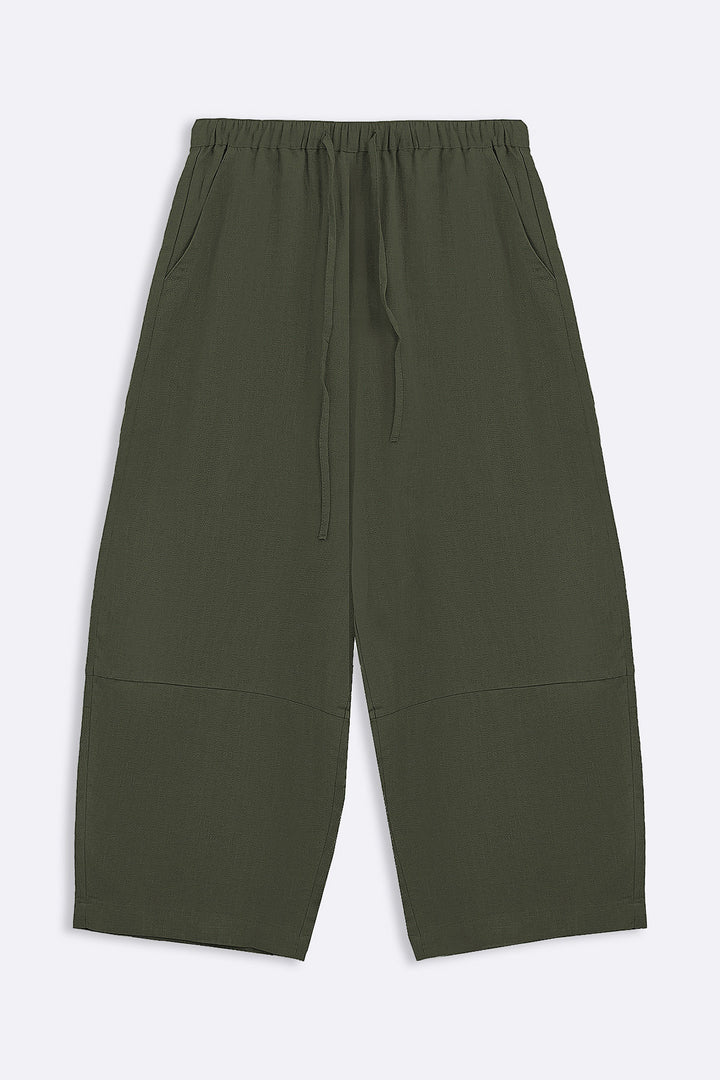 GREEN PLANT FIBER COCOON PANTS