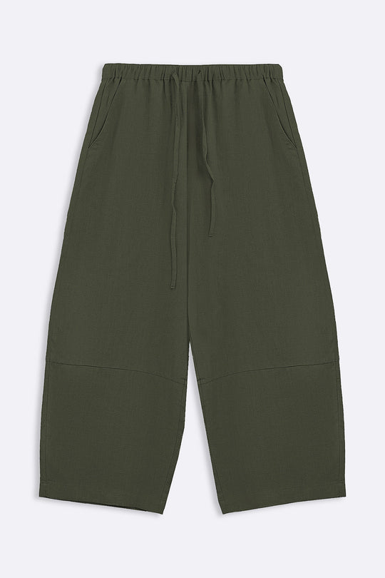 GREEN PLANT FIBER COCOON PANTS