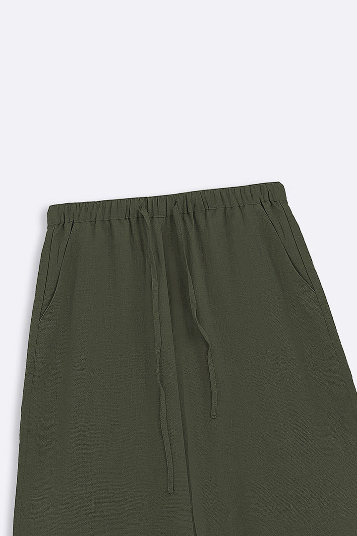 GREEN PLANT FIBER COCOON PANTS