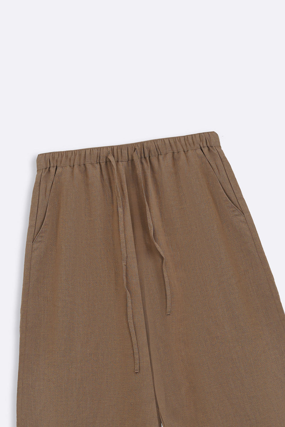 TAUPE PLANT FIBER COCOON PANTS