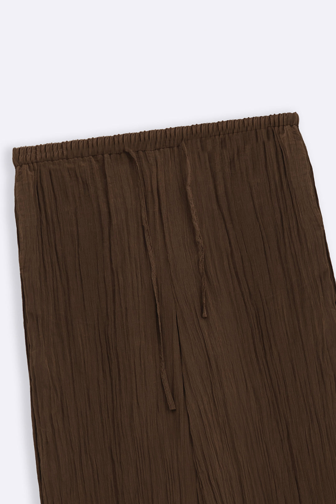 COFFEE CRINKLE WIDE PANTS