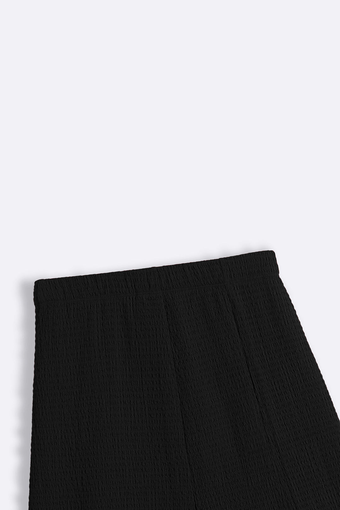 BLACK ASYMMETRIC CRINKLE SKIRT
