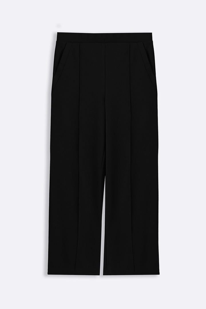 BLACK TAILORED WIDE PANTS