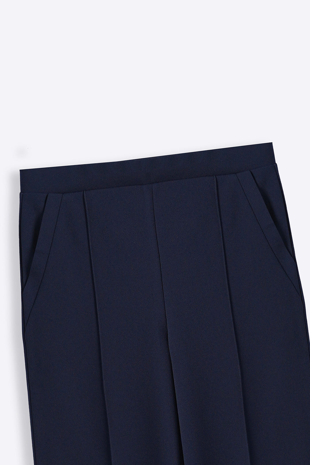 NAVY TAILORED WIDE PANTS