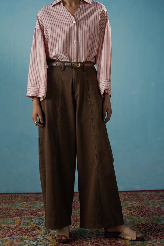 BROWN SLOUCHY EASE PANTS
