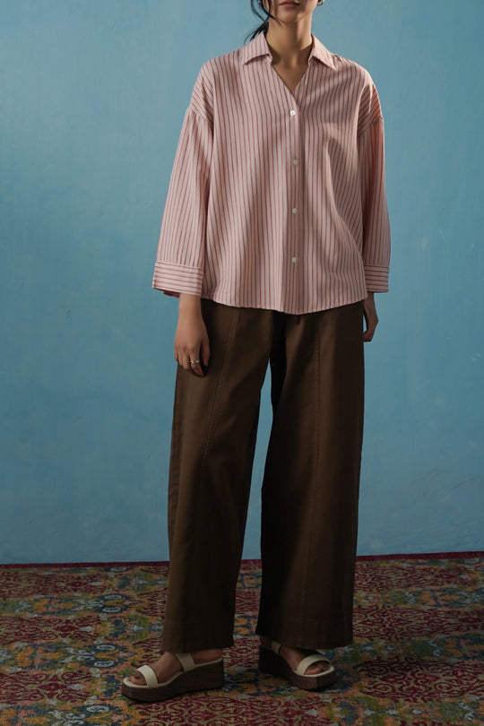 BROWN SLOUCHY EASE PANTS