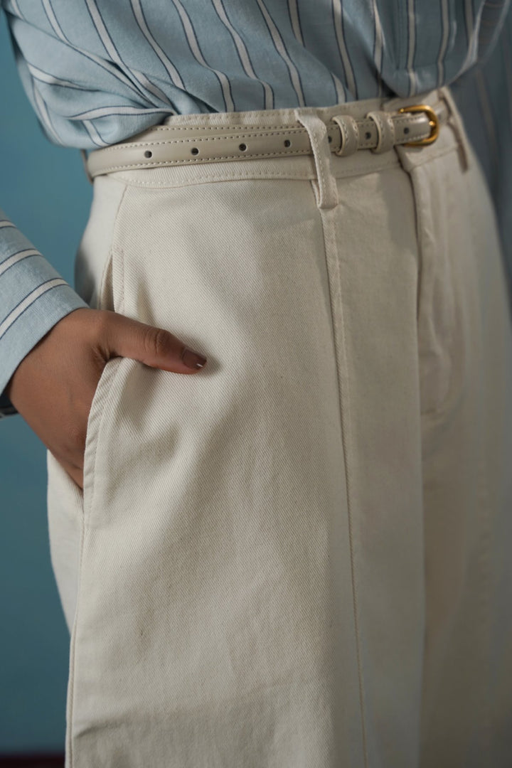 ECRU SLOUCHY EASE PANTS