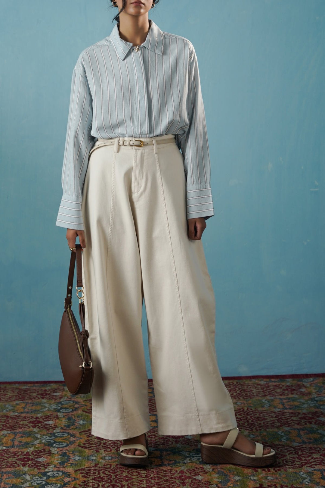 ECRU SLOUCHY EASE PANTS