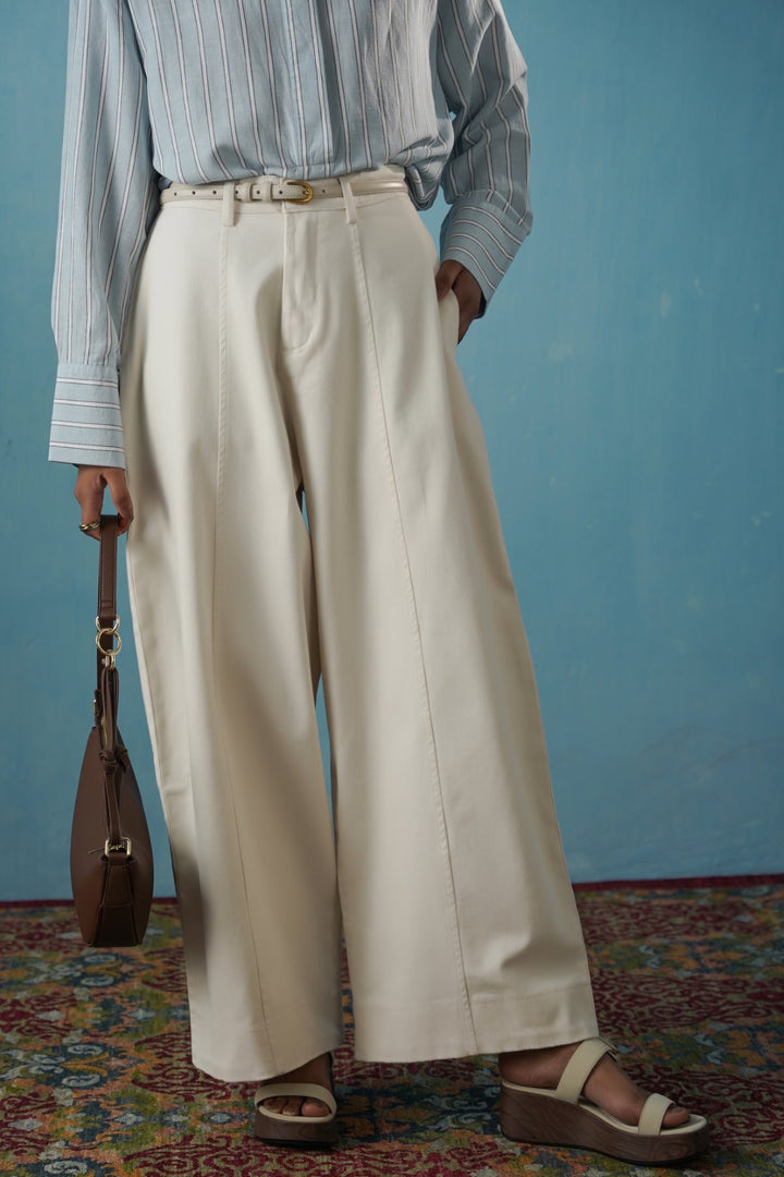 ECRU SLOUCHY EASE PANTS