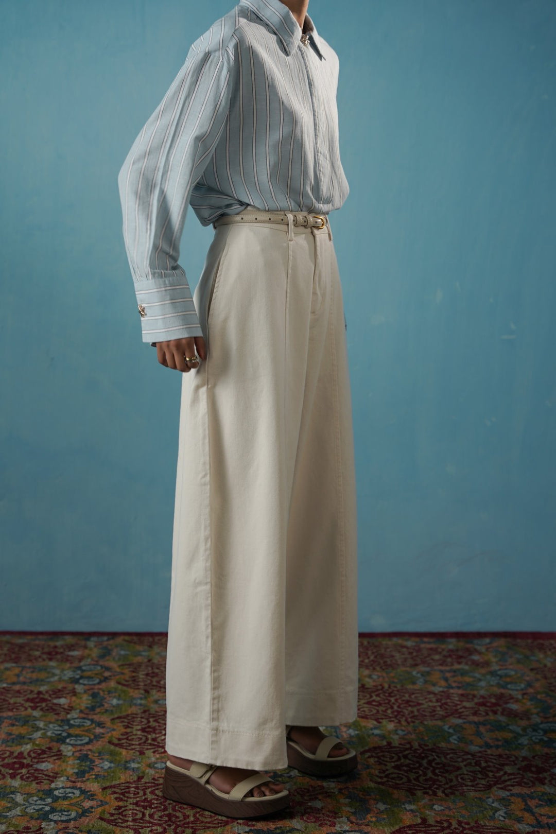 ECRU SLOUCHY EASE PANTS