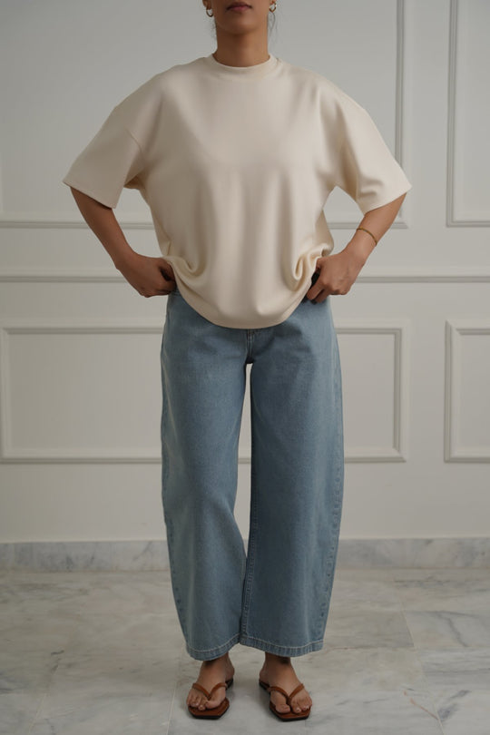 VINTAGE BLUE HIGH WAIST COCOON JEANS