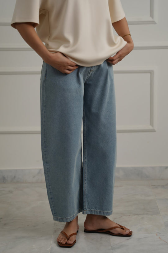 VINTAGE BLUE HIGH WAIST COCOON JEANS