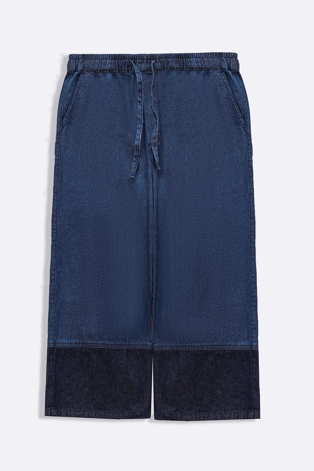 MID BLUE EASY CROPPED JEANS