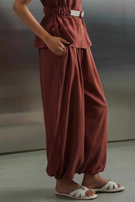 RUST SAFARI BALLOON PANTS