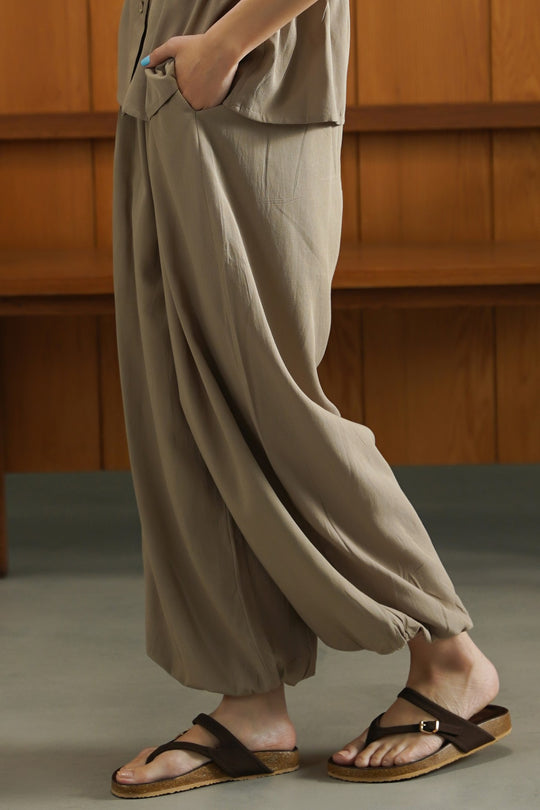 TAUPE SAFARI BALLOON PANTS