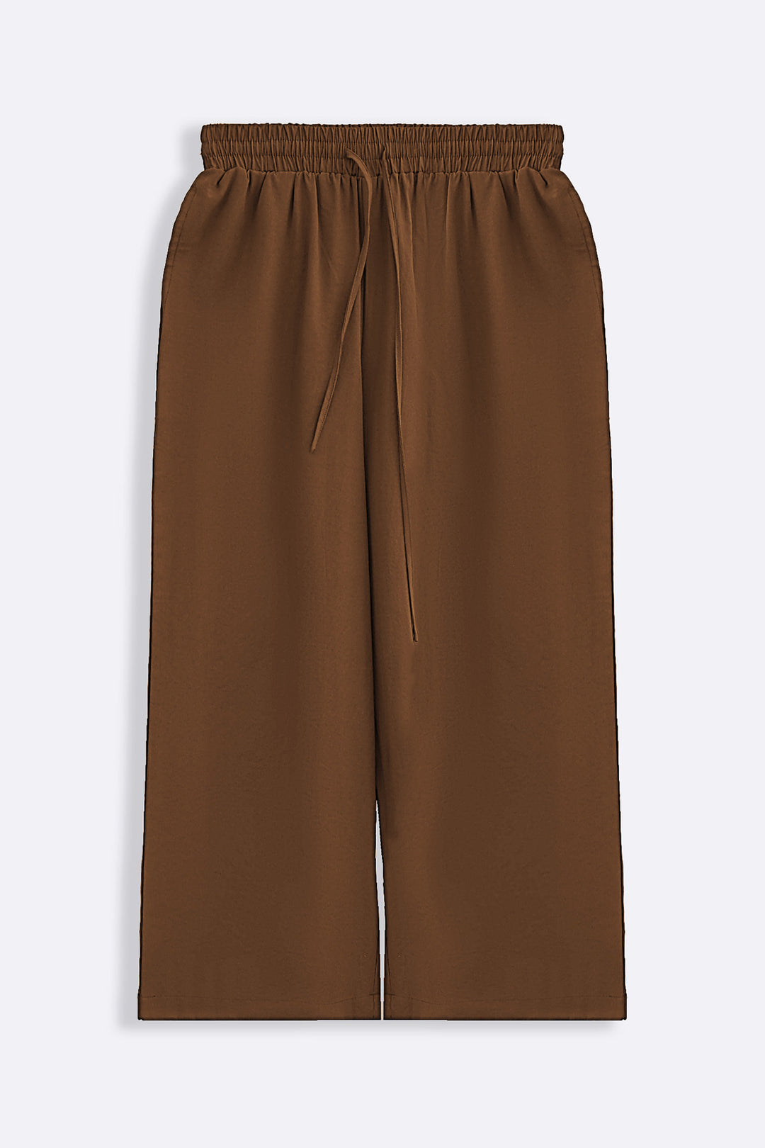 BROWN CASUAL COTTON MIX CULOTTES