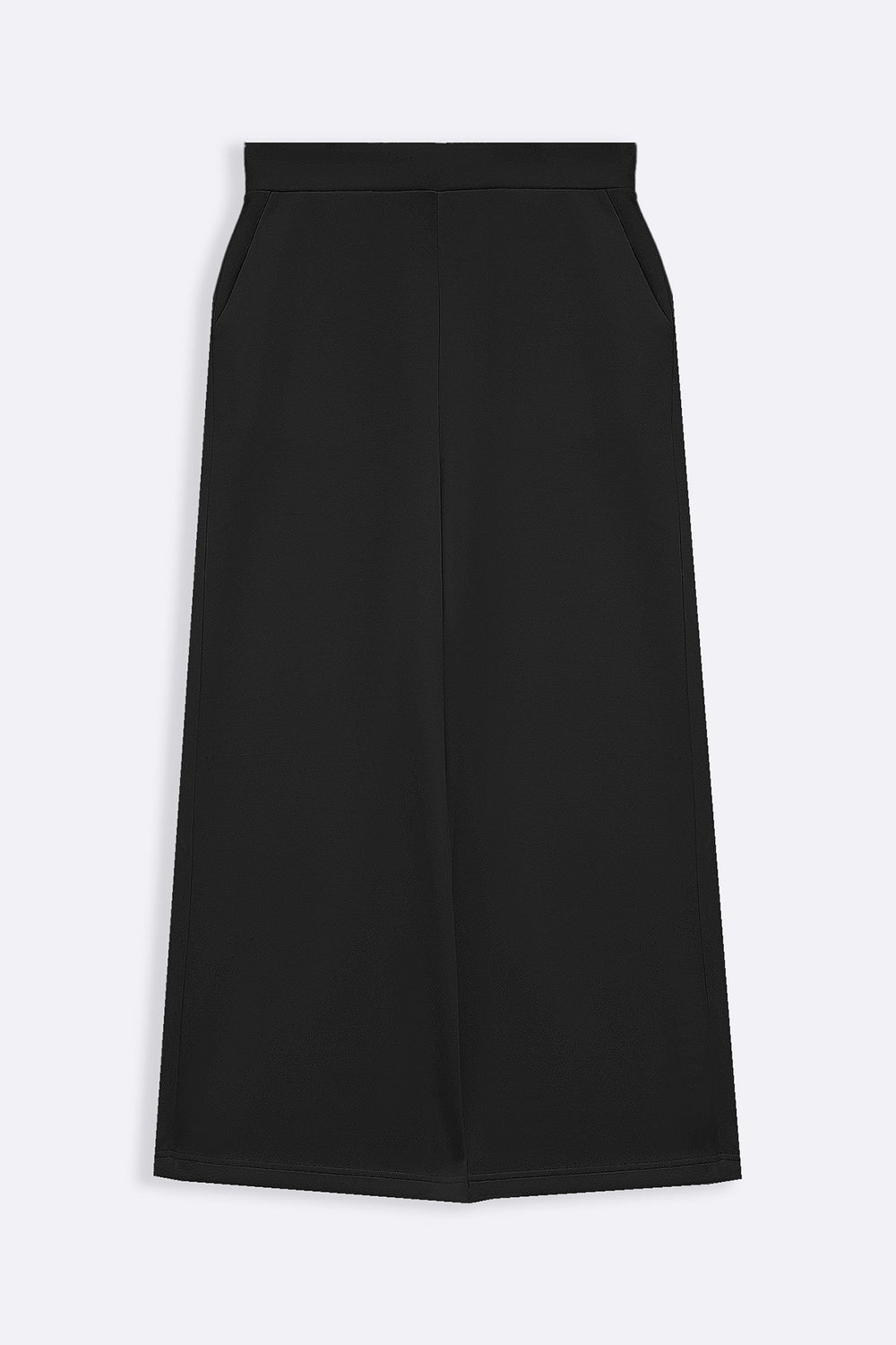 BLACK CROPPED WIDE-LEG PANTS
