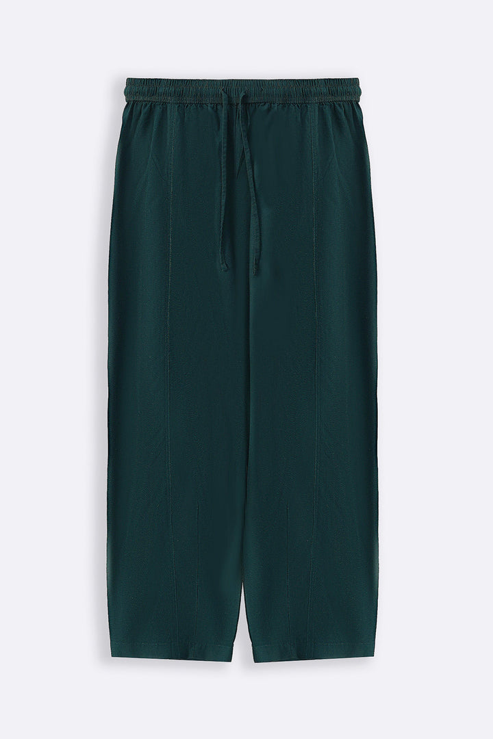 FOREST GREEN LINEN BLEND PANTS