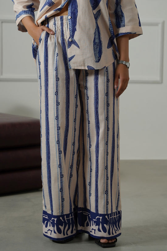 ECRU SARDINE PINTUCK PANTS