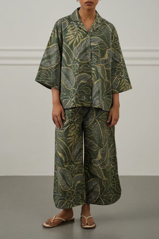 GREEN CURVED HEM AMAZONIA CULOTTES