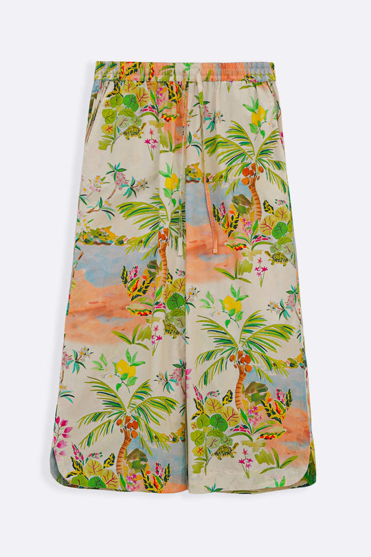 OFF WHITE CURVED HEM ALOHA CULOTTES
