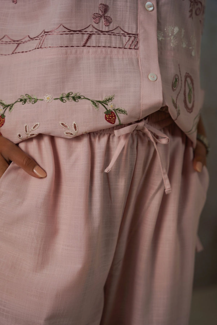 LIGHT PINK PINK BERRY BARREL PANTS