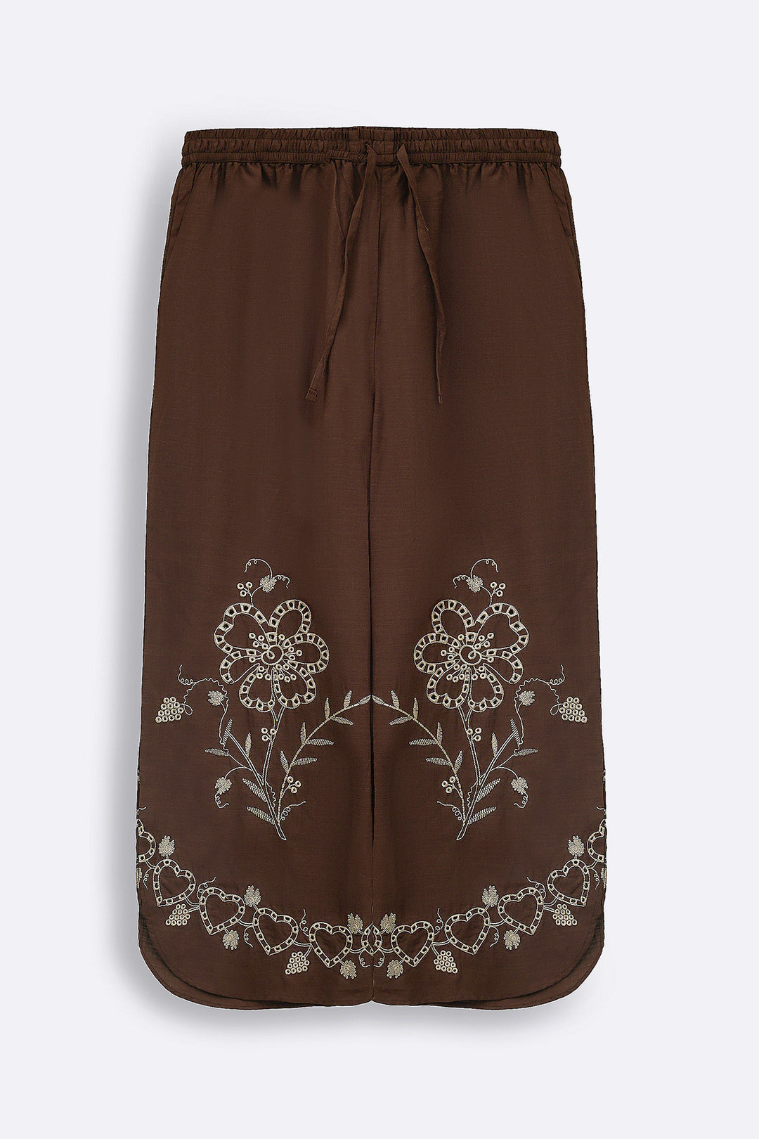 BROWN COCOA EYELET BARREL CULOTTES
