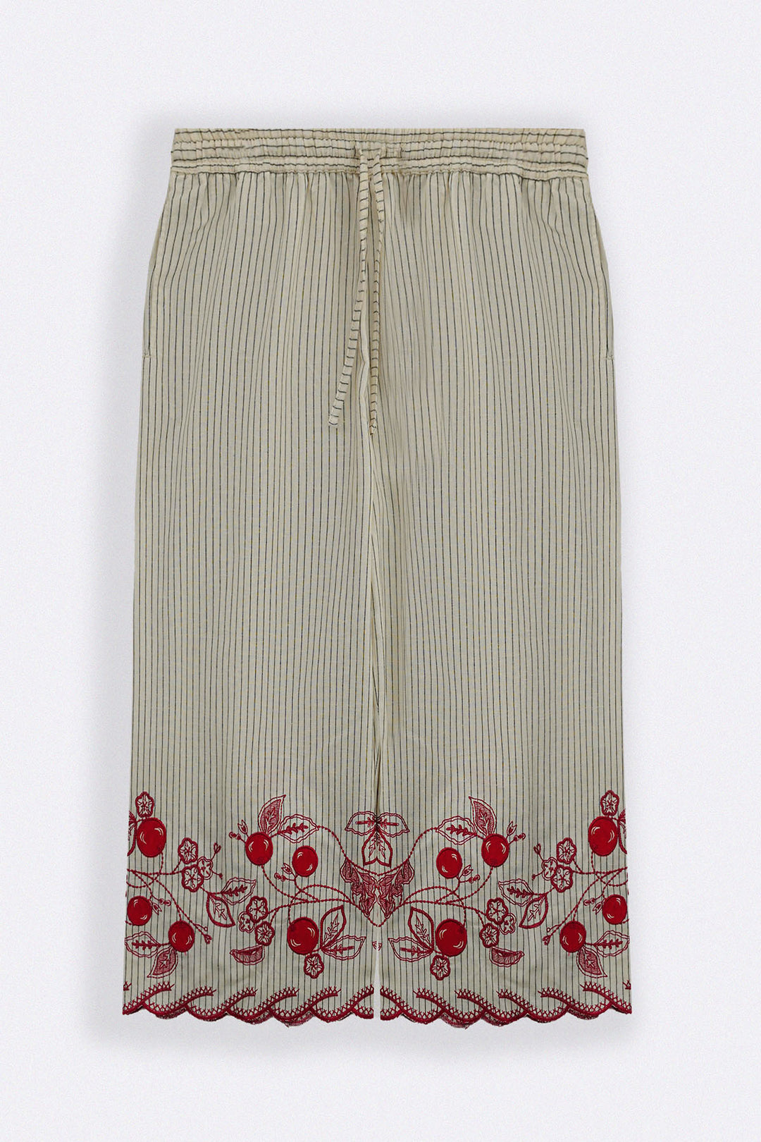 ECRU CHERRY STORY PINSTRIPE CULOTTES