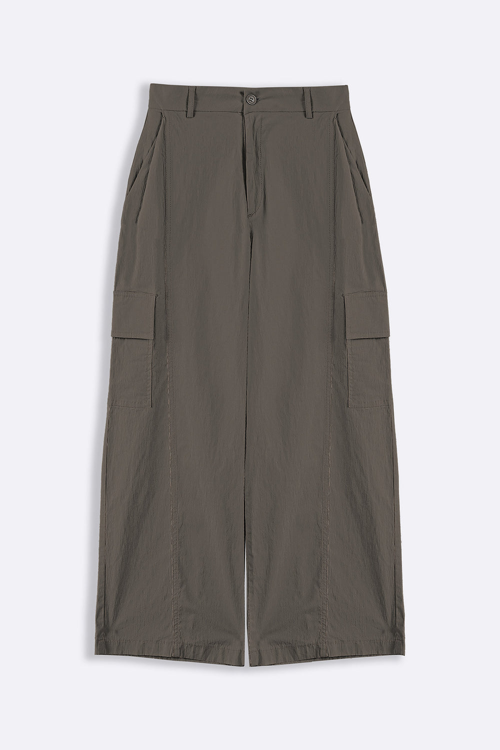 GREY COTTON LINEN CARGO PANTS