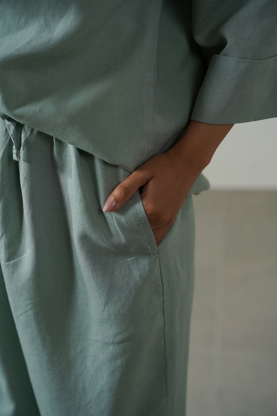 AQUA LYOCELL LINEN EASE PANTS