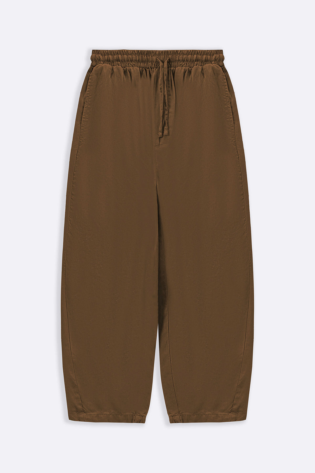 BROWN LYOCELL LINEN EASE PANTS