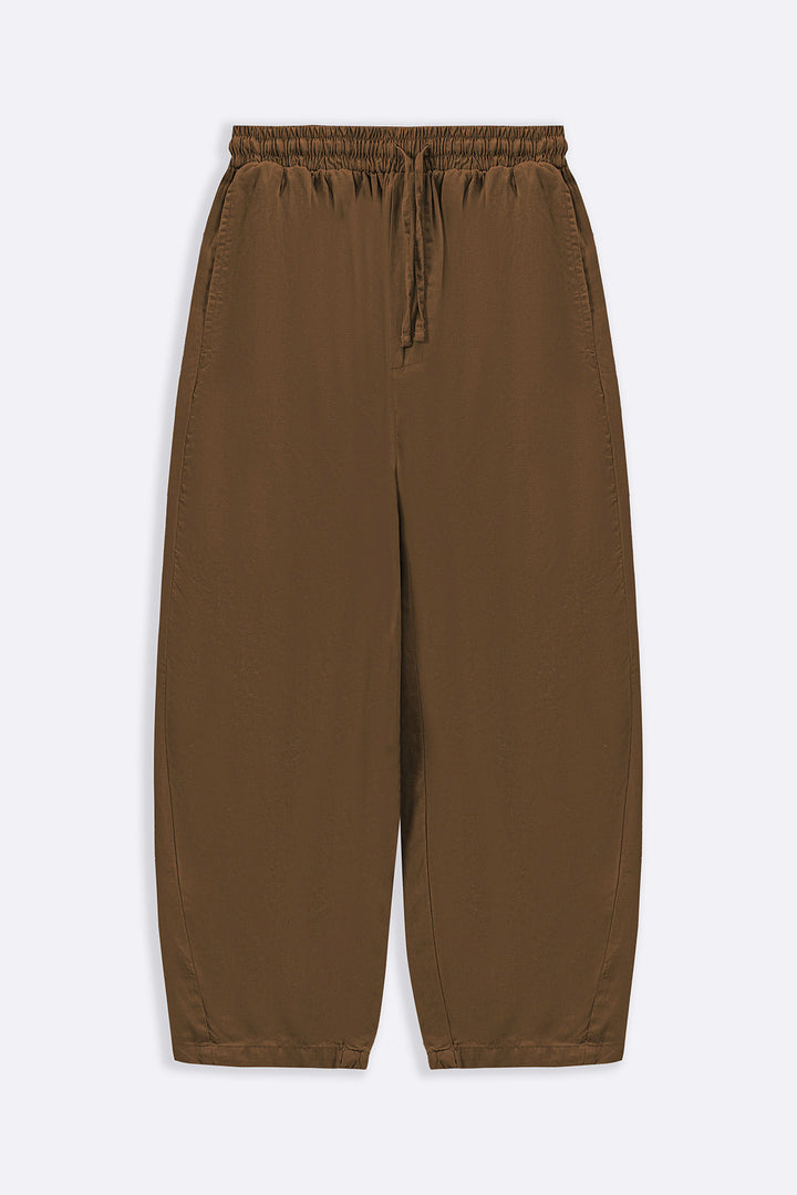 BROWN LYOCELL LINEN EASE PANTS