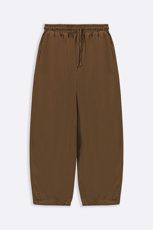 BROWN LYOCELL LINEN EASE PANTS