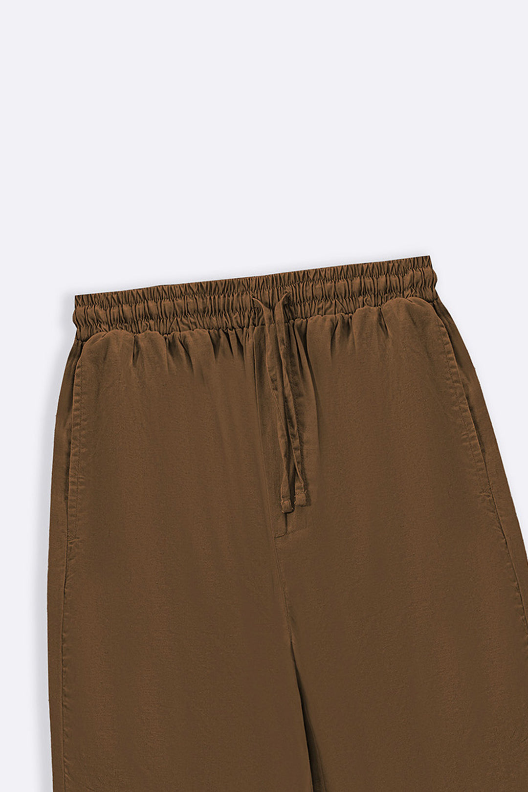 BROWN LYOCELL LINEN EASE PANTS