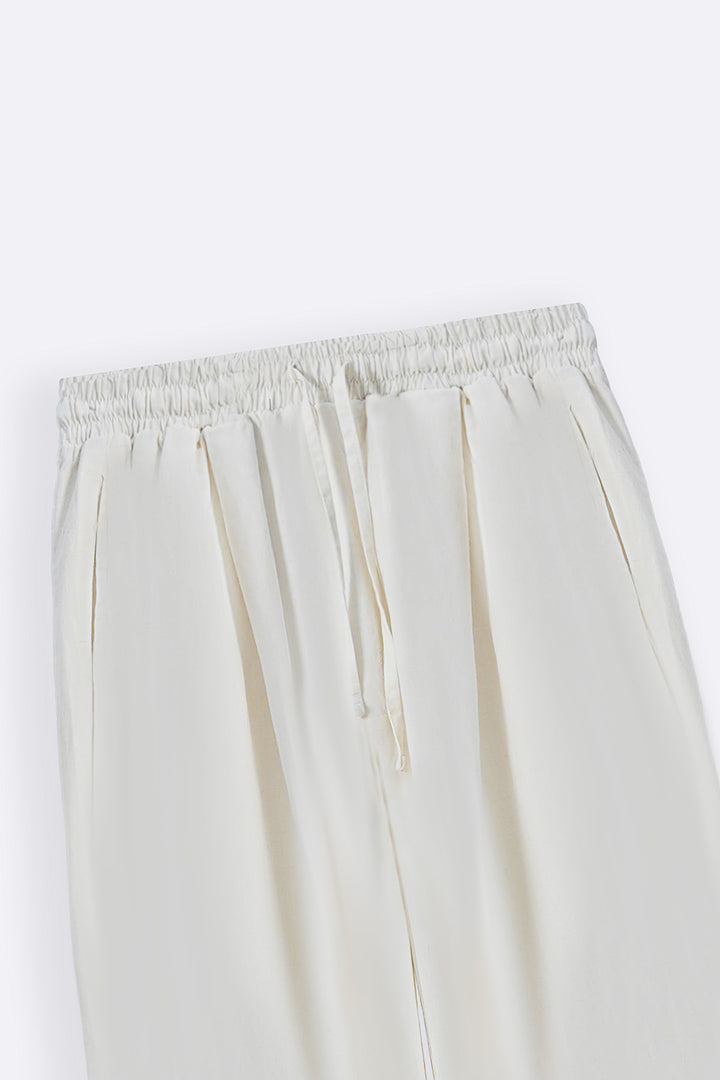 ECRU LYOCELL LINEN EASE PANTS
