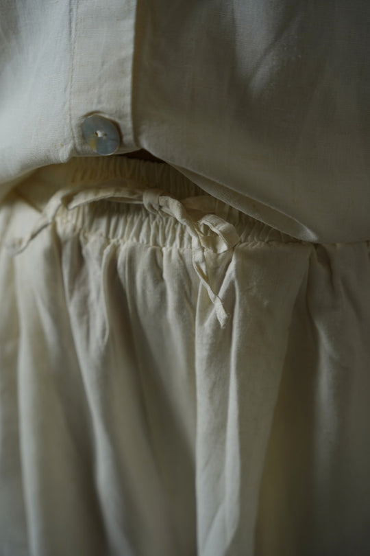 ECRU LYOCELL LINEN EASE PANTS