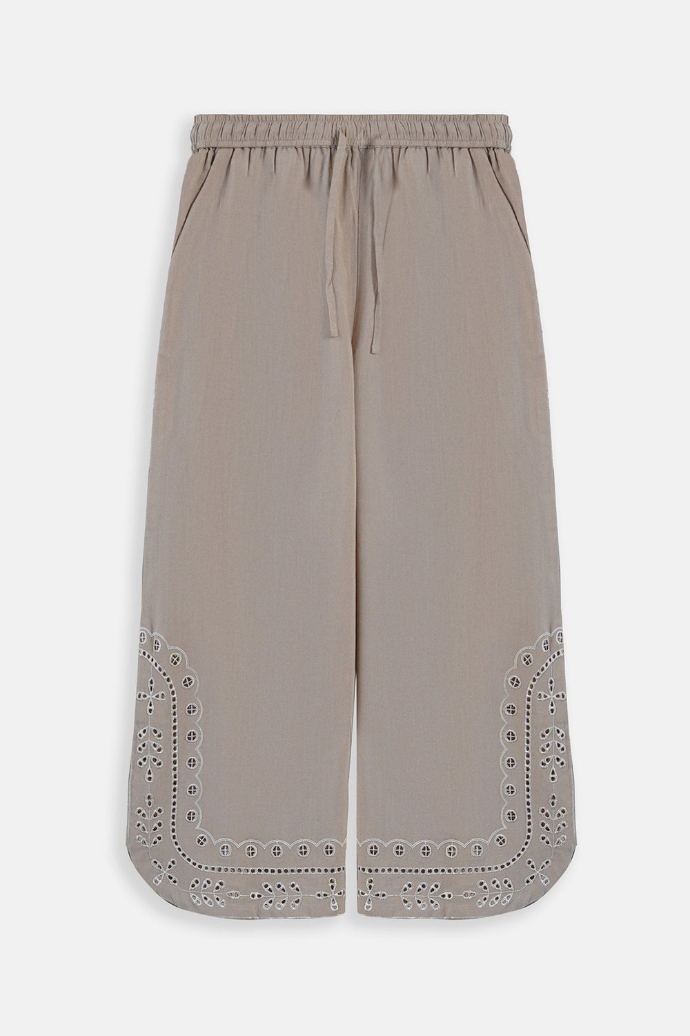 BEIGE FILIGREE EMBROIDERED CULOTTES