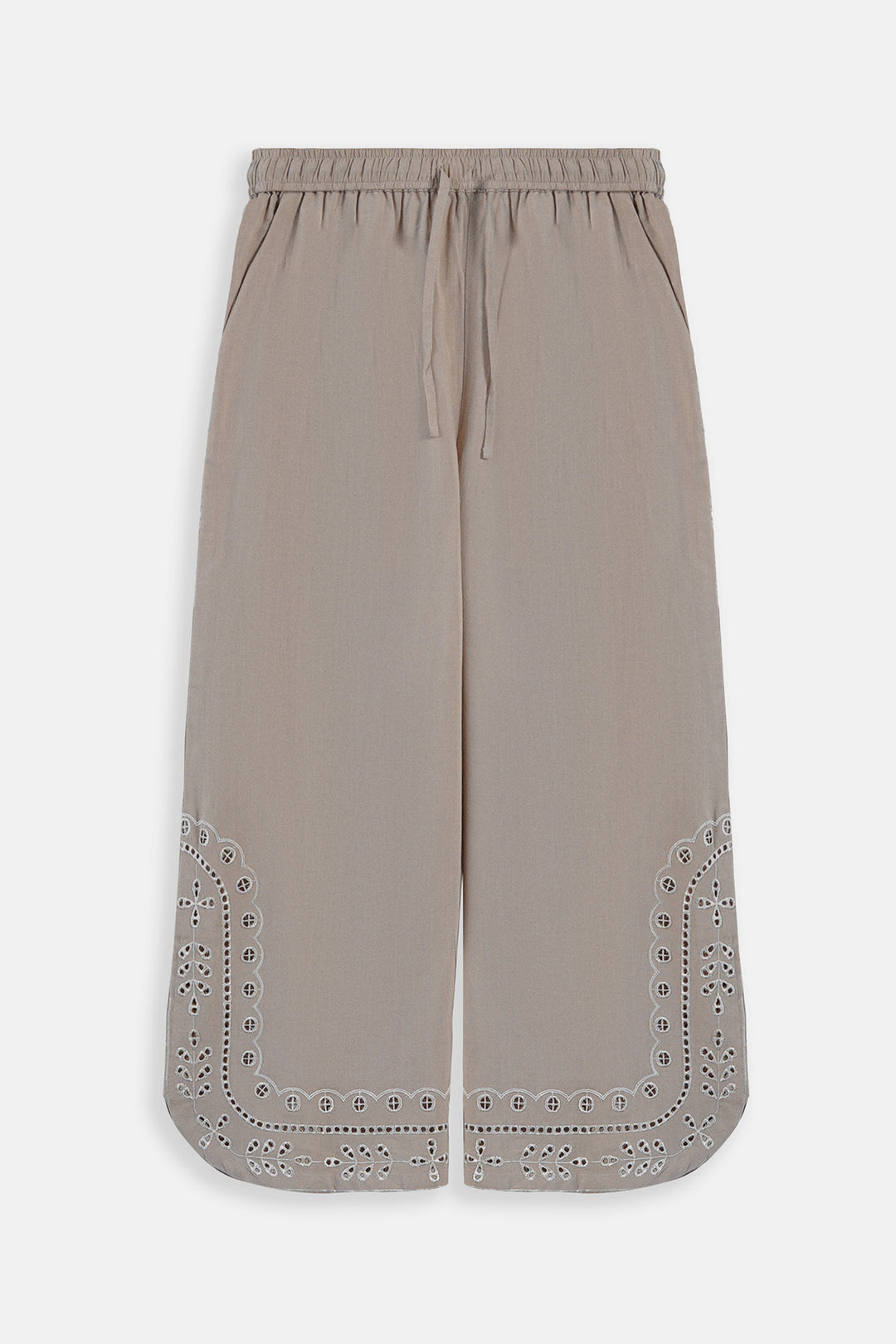 BEIGE FILIGREE EMBROIDERED CULOTTES