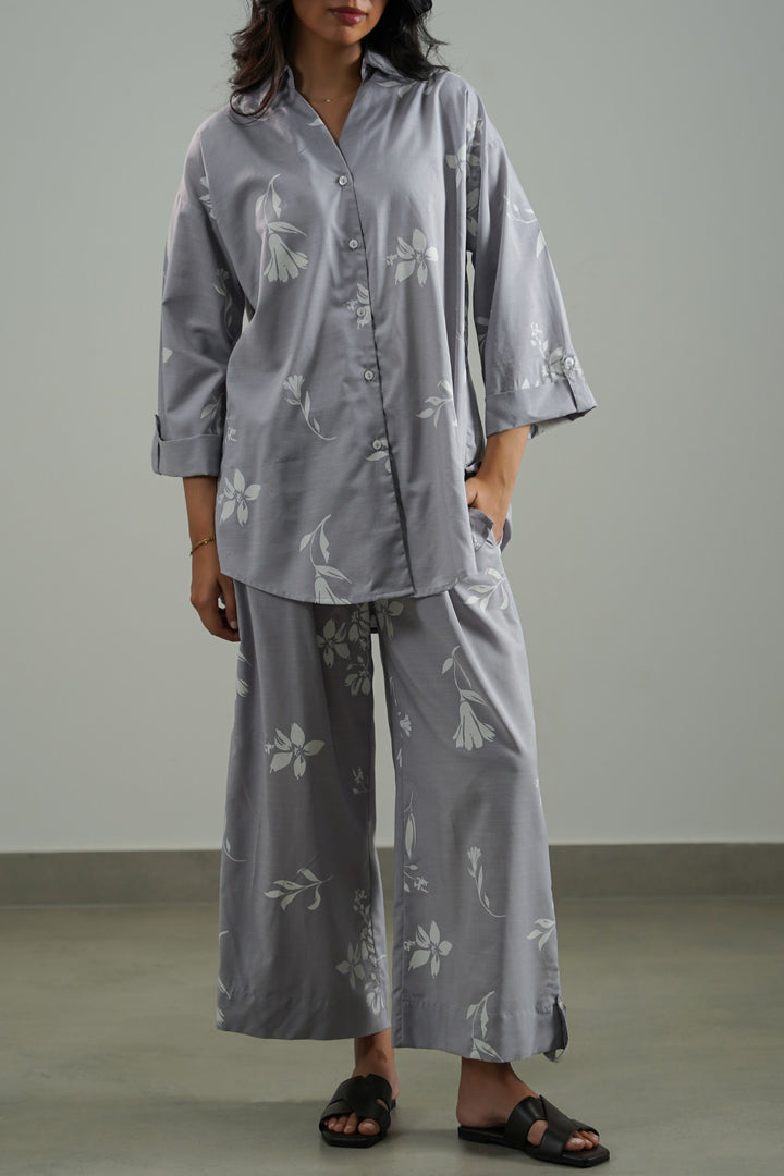 GREY PETAL IMPRINT CULOTTES