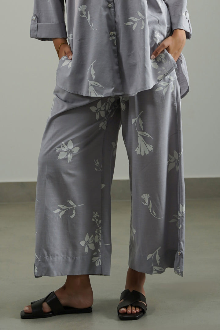 GREY PETAL IMPRINT CULOTTES